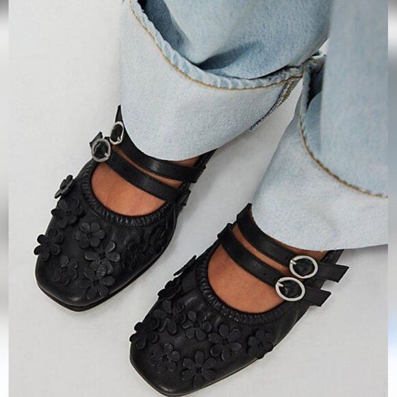 Free People Mimosa Mary Jane Flats - Size 8 - NWOT - Picture 1 of 7